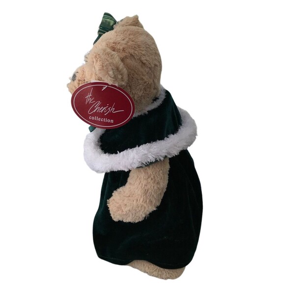 Nova Plush The Cherish Collection 2011 Bear Green Velvet Dress With White Trim - Picture 9 of 10